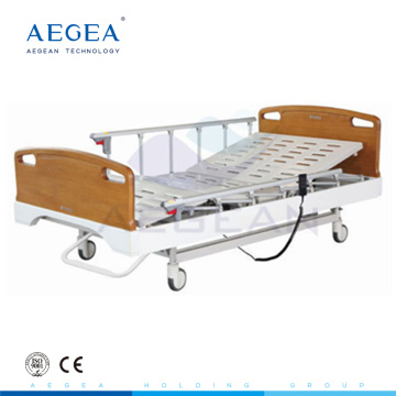 AG-BY106 al aluminio barandillas de cama con 4 ruedas ABS cabecera sala de hospital dormitorio paciente cama eléctrica fabricante